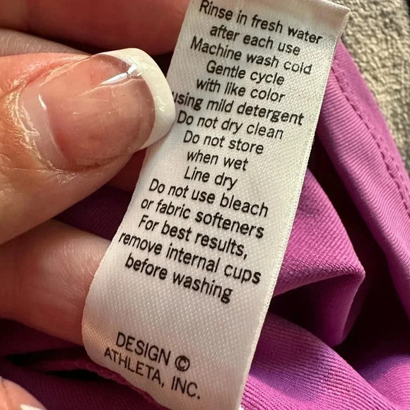 Athleta Purple Violet Cross Back Tie Athletic Halter Dress Women’s Size XS - Picture 6 of 8